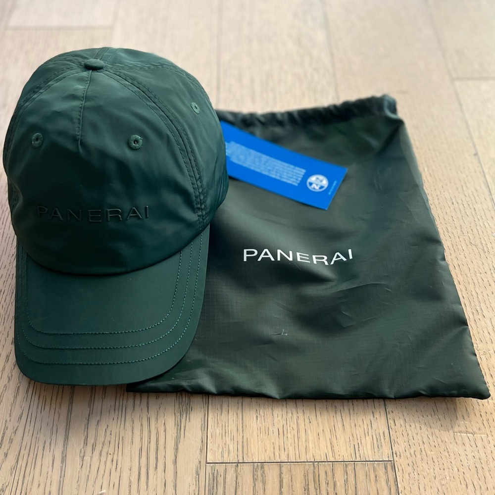 NEW PANERAI Logo Green Cap Hat With pouch.